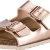 Birkenstock Girls Heels Open Toe Sandals, Brown Electric Metallic Copper Electric Metallic Copper, 11-11.5 Narrow Little Kid