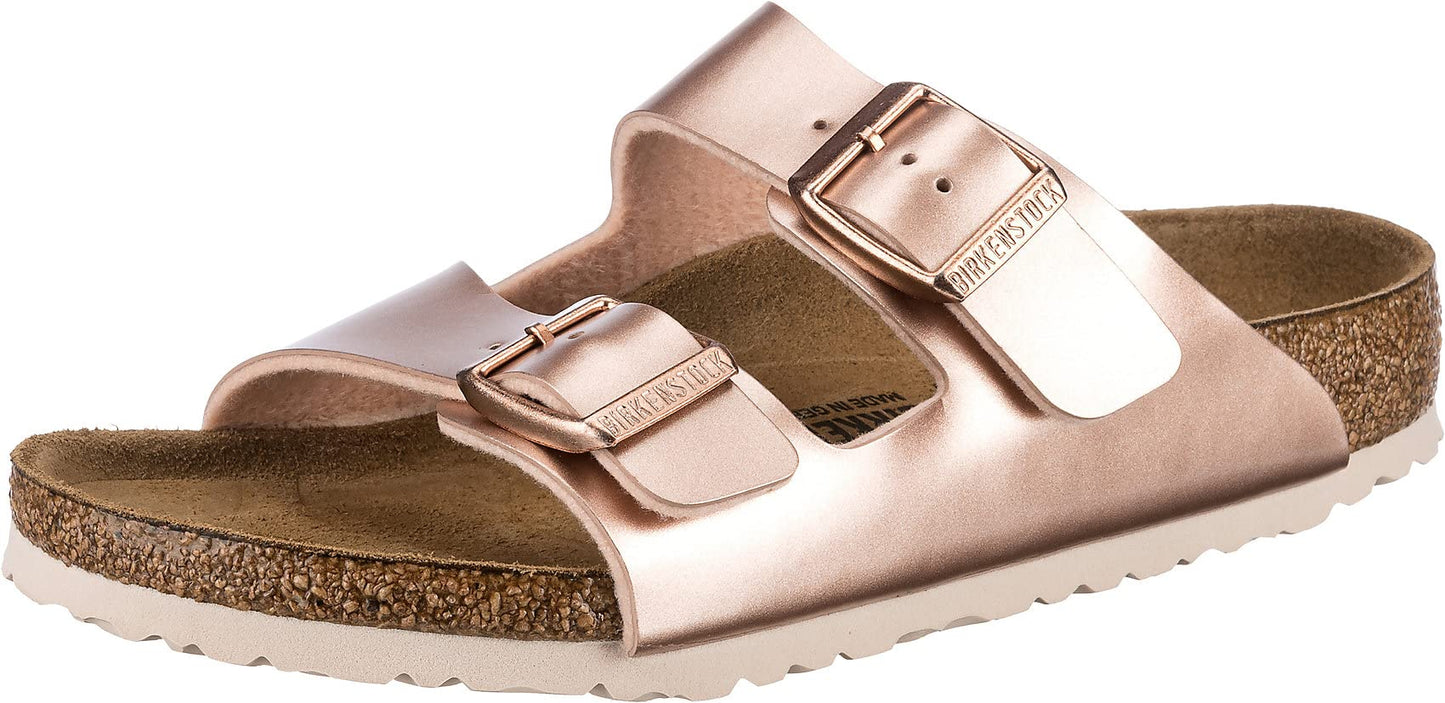 Birkenstock Girls Heels Open Toe Sandals, Brown Electric Metallic Copper Electric Metallic Copper, 11-11.5 Narrow Little Kid