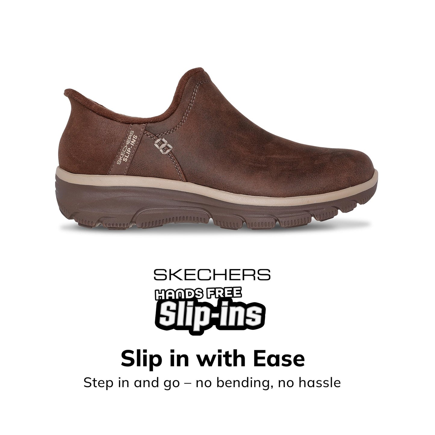 Skechers Women's Easy Going-Modern Hour-Hands Free Slip-Ins Ankle Boot, Chocolate, 9 Wide