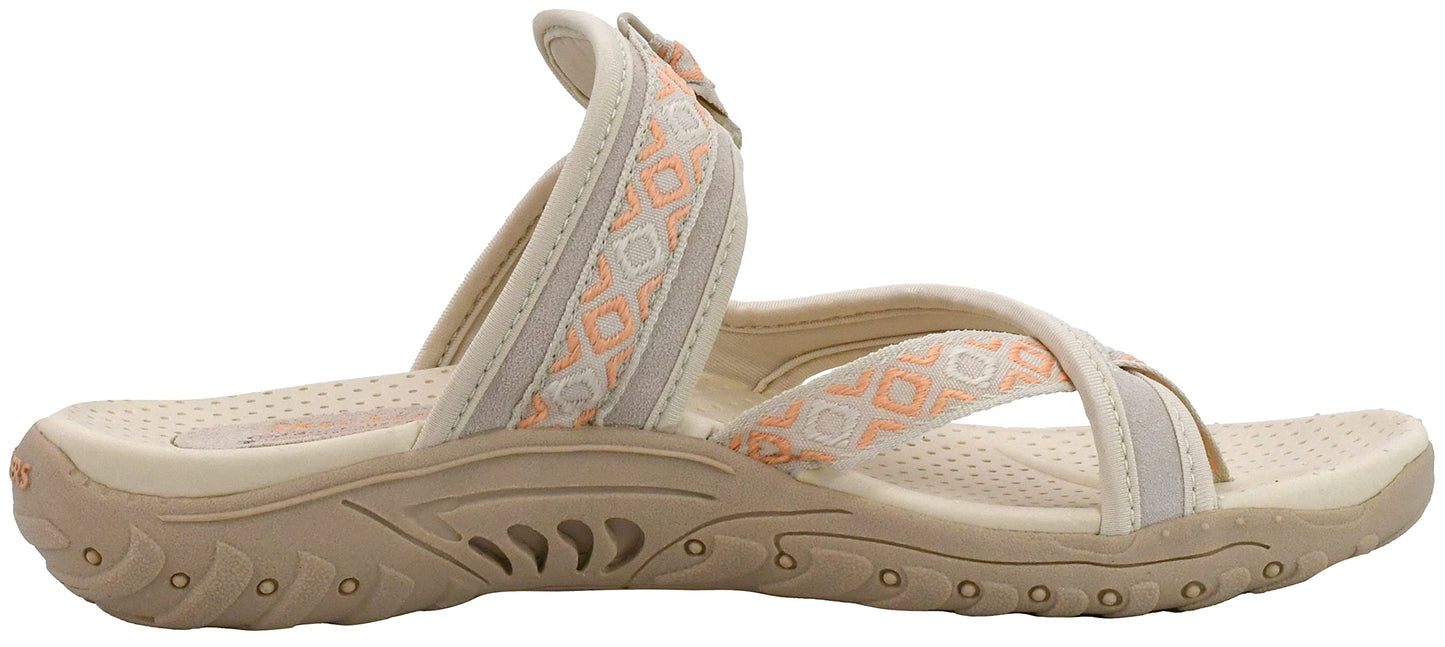 Skechers Women's Reggae Trailway Flip Flop, Dark Natural, 6.5 M US