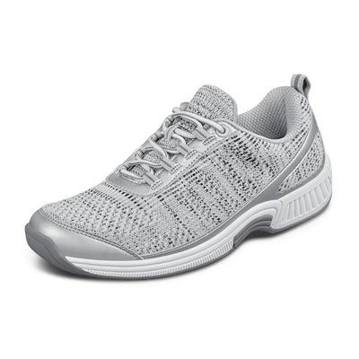 Orthofeet Women's Coral Sandy Running Shoe, Silver, 11 X-Wide