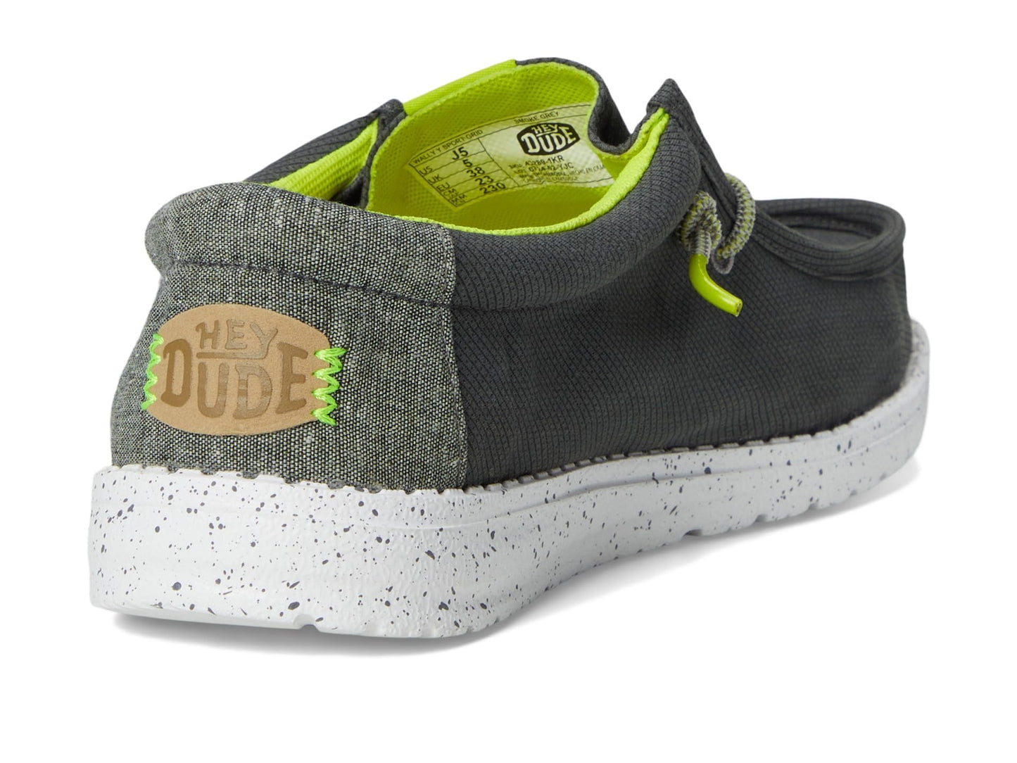 HEYDUDE Boys Wally Sport Grid (Little Kid/Big Kid) Smoke Grey 5 Medium