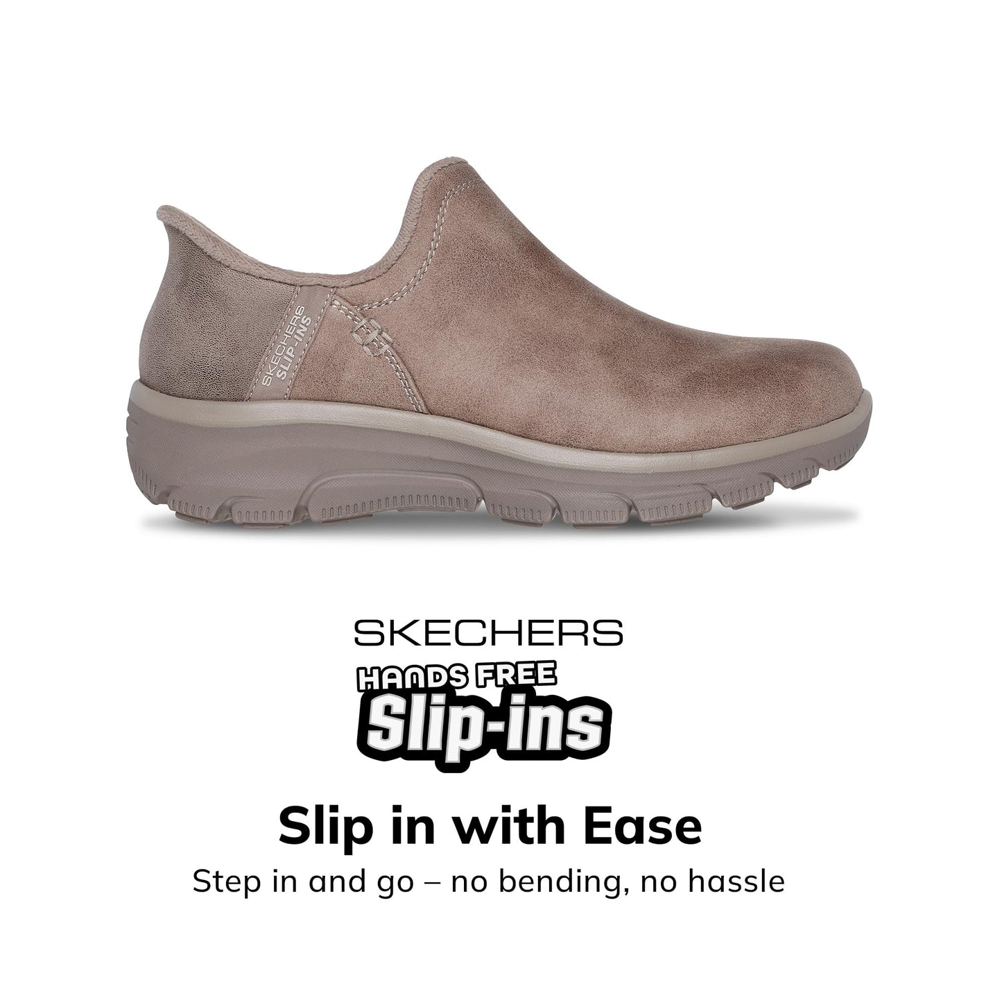 Skechers Women's Easy Going-Modern Hour-Hands Free Slip-Ins Ankle Boot, Taupe, 7 Wide