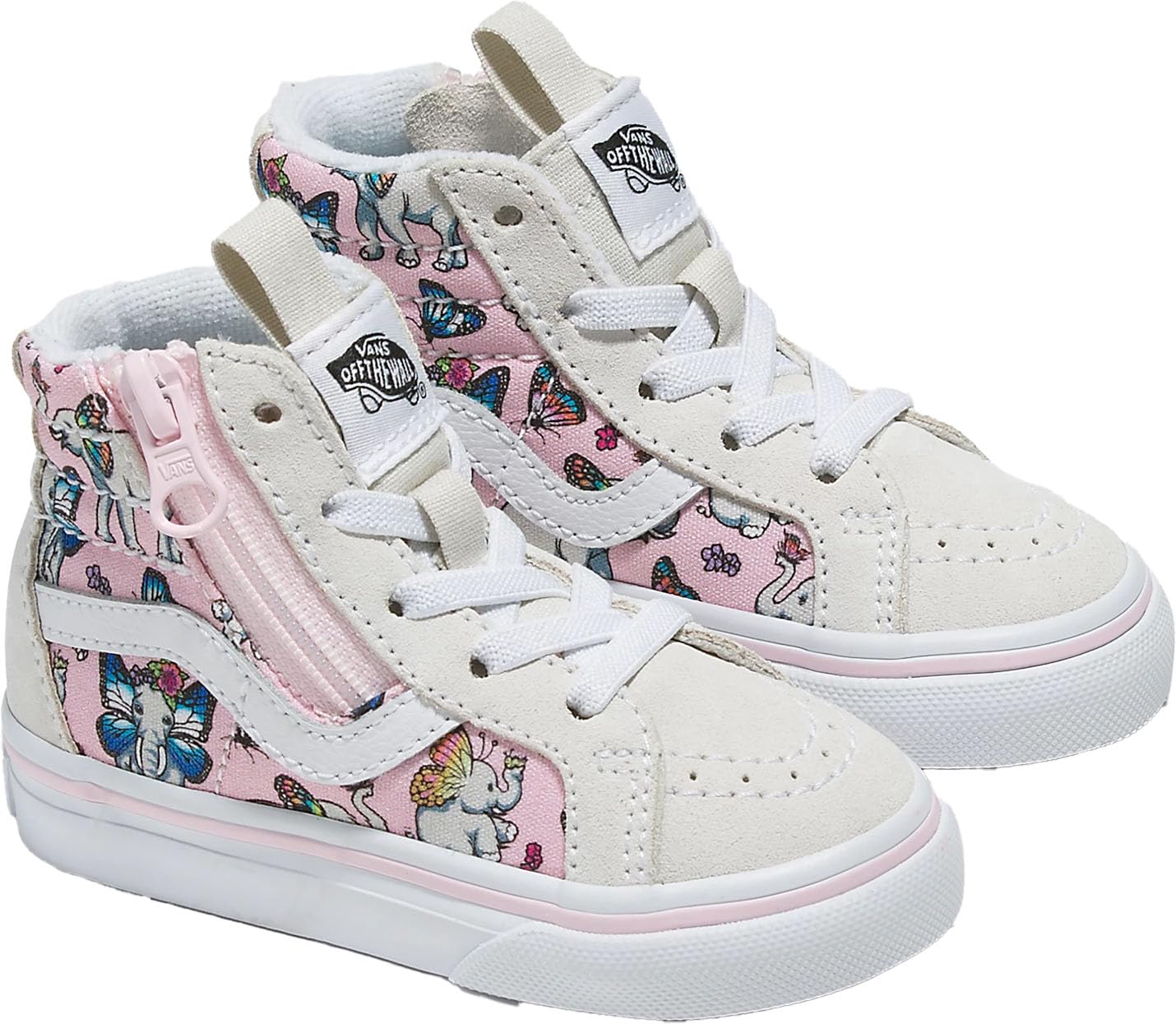 Vans - Toddlers Sk8-Hi Reissue Side Zip Shoes, Color Suede Emboss Grey/Pink, Size: 6 M US Toddler