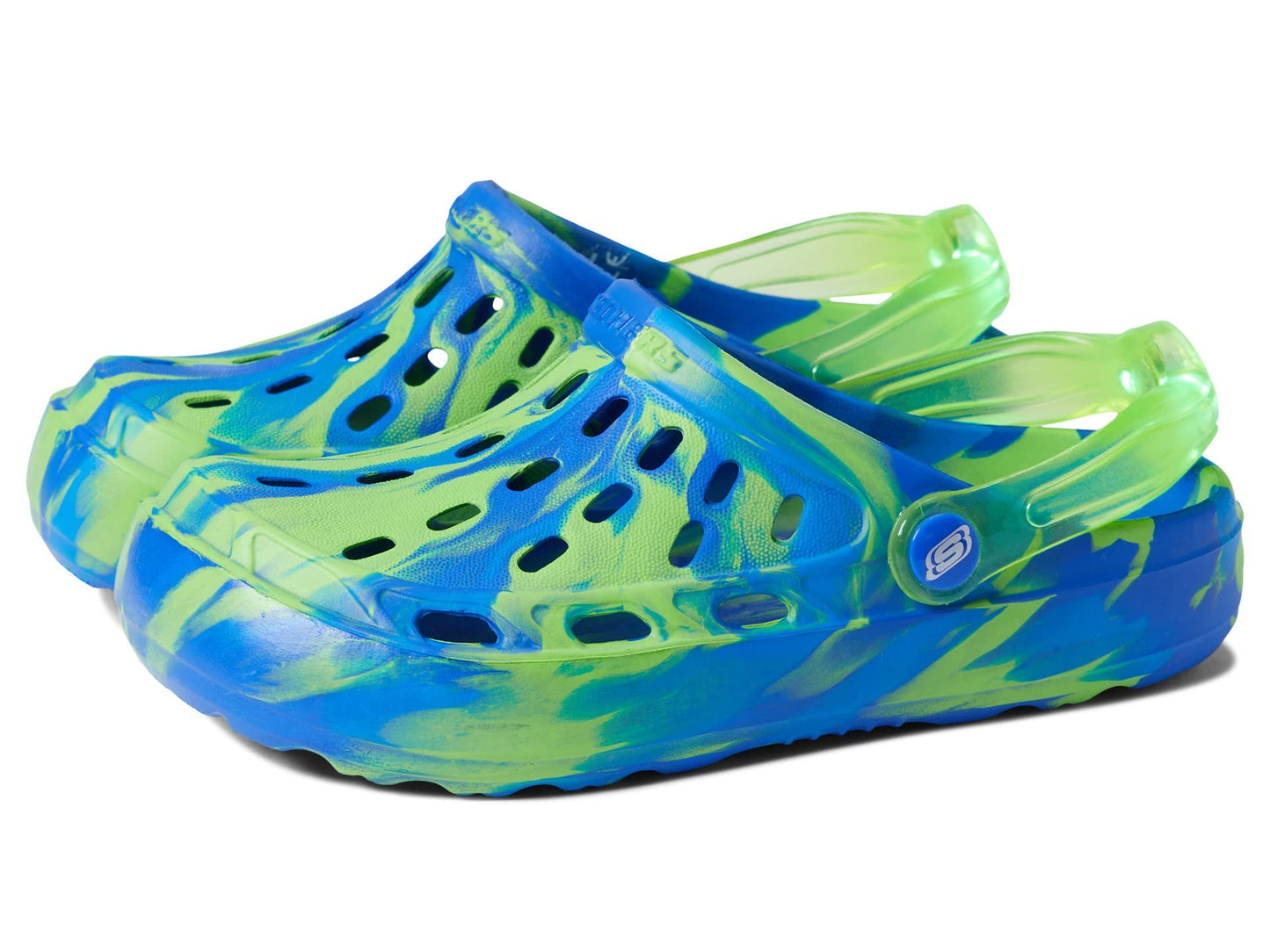 Skechers Boy's Foamies Swifters Clog w/Lighted Strap 406458L (Little Kid/Big Kid) Blue/Lime 11 Little Kid M