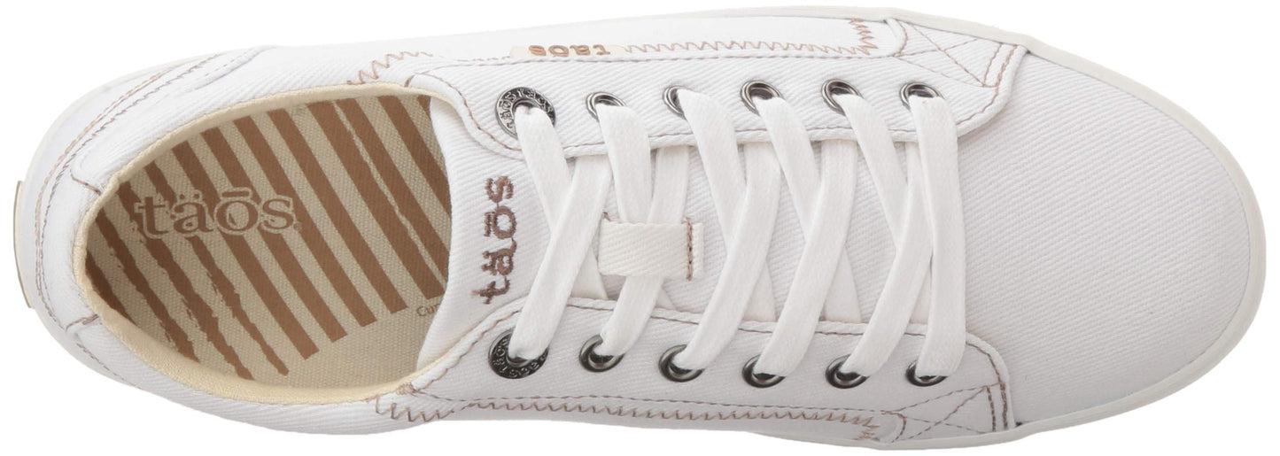 Taos Star Women's Sneaker - Iconic Style with Canvas Design for Everyday Adventures - Custom Fit Lacing and Removable Footbed with Arch Support for All Day Comfort White 6.5 W US