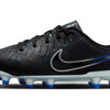 Nike Jr. Tiempo Legend 10 Academy Little/Big Kids' Multi-Ground Low-Top Soccer Cleats (DV4348-040, Black/Hyper Royal/Chrome) Size 4.5