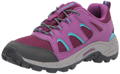 Merrell Unisex Kid's OAKCREEK Low LACE Waterproof Hiking Shoe, PALOMA/Berry, 11 Wide