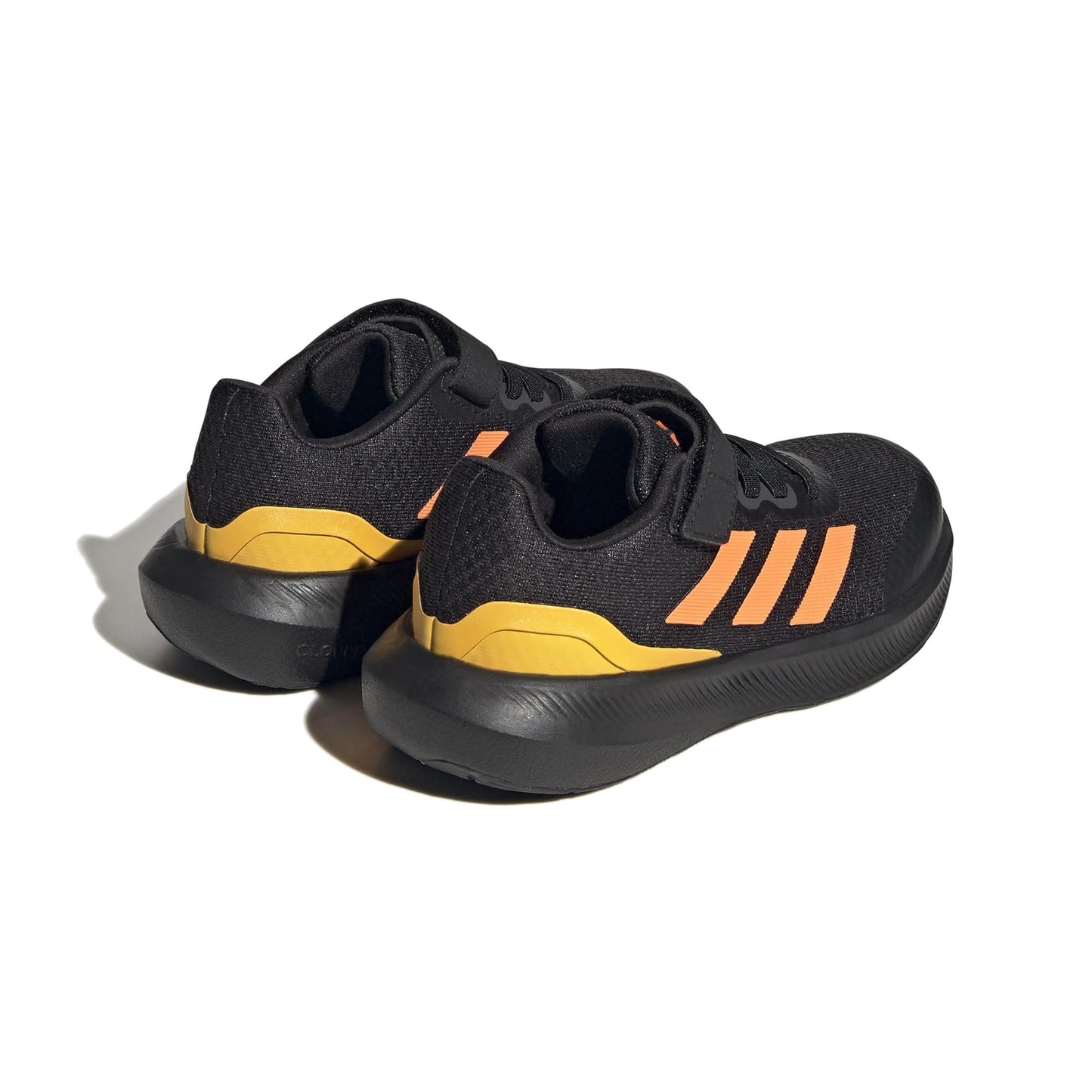 adidas Boy's Run Falcon 3.0 Elastic (Little Kid/Big Kid) Black/Screaming Orange/Solar Gold 3.5 Big Kid M