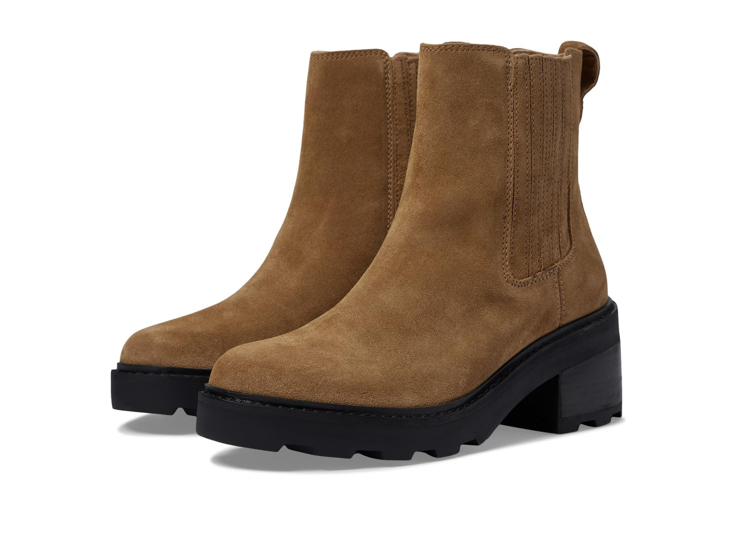 Madewell The Gwenda Platform Ankle Boot for Women in Suede - Leather Lining - Man-made Sole - Stacked Heel Toffee 6 M