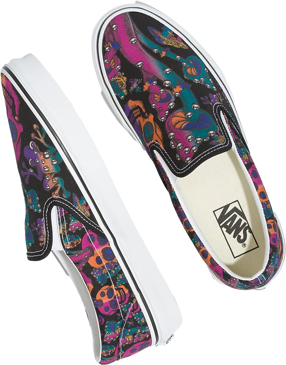 Vans - Unisex Classic Slip-On Shoes, Color Black Multi, Size: 3.5 M US Mens / 5 M US Womens