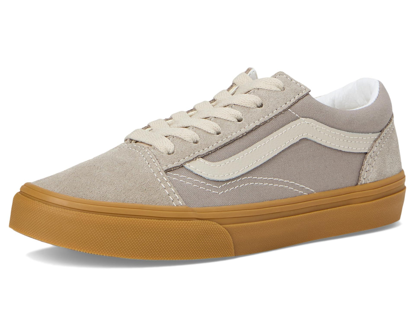 Vans Kids Old Skool (Big Kid) Sneaker, Neutral Block Gray/Gum, 4 US Unisex