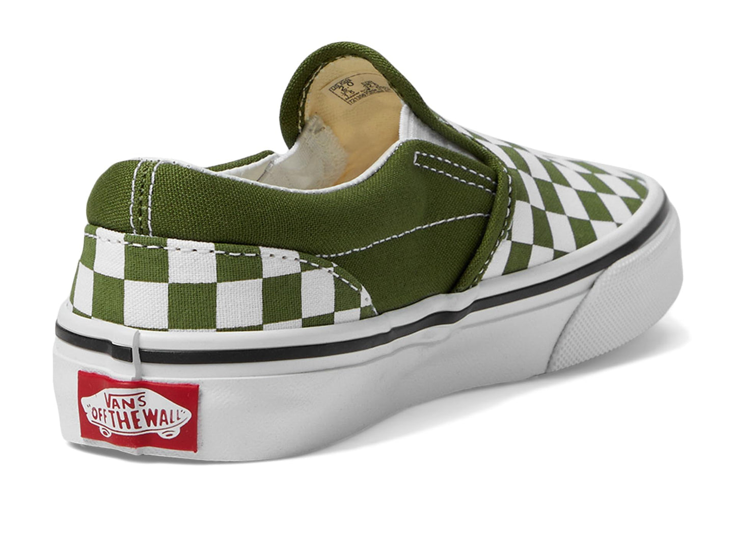Vans Men's Kid Classic Slip-On (Little Kid), Color Theory Checkerboard Pesto, 11 Medium