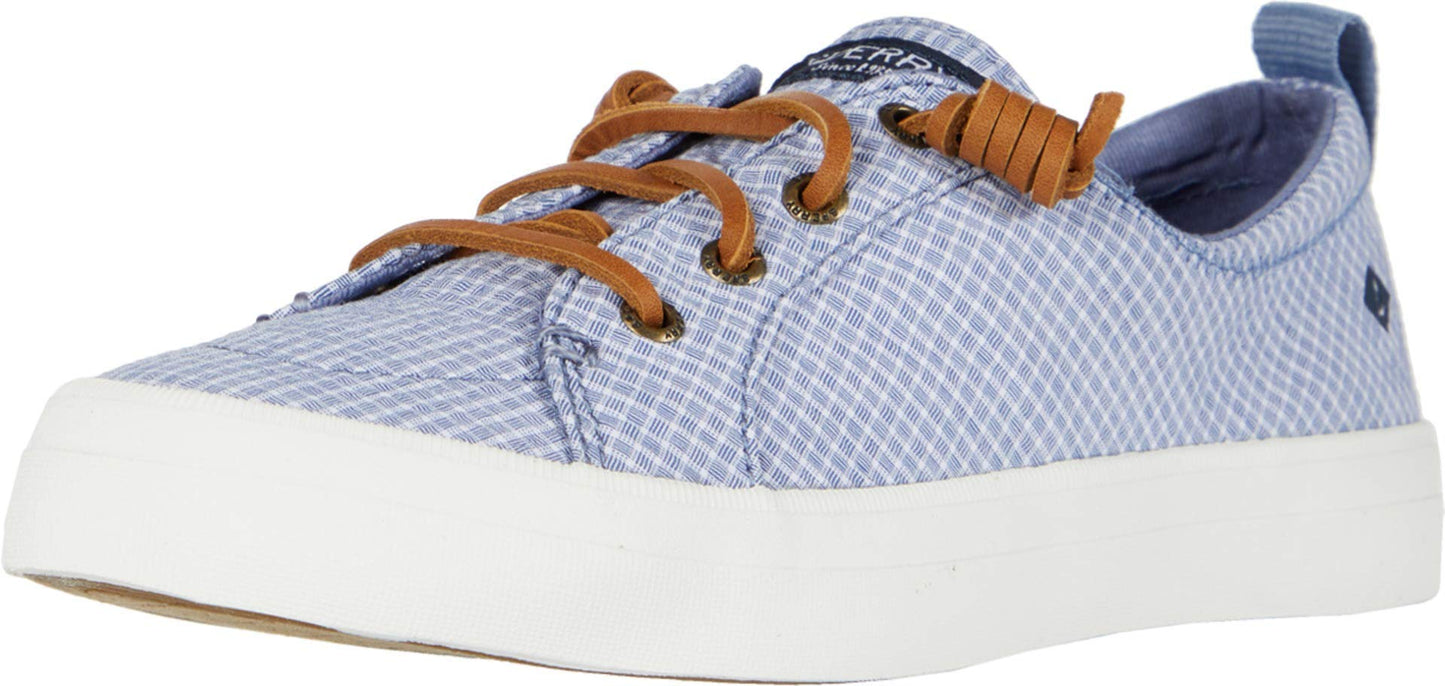 Sperry Women's Crest Vibe Mini Check Sneaker, Blue/White, 10 M US