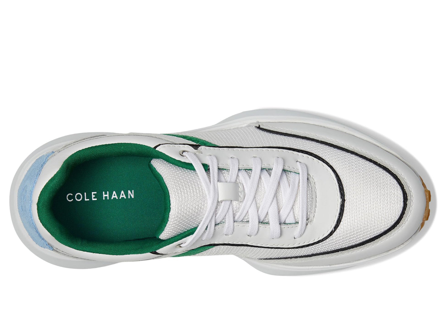 Cole Haan Women's Grandpro Wellesley Runner Sneaker, Optic White/Green Jacket/Black/Vista Blue, 7.5