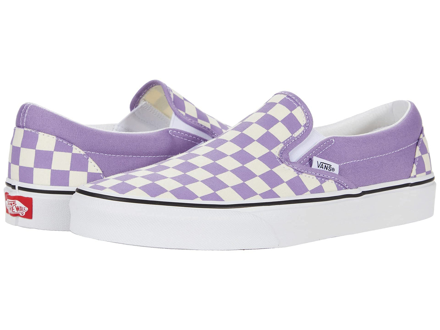 Vans Men's Classic Slip On, (Checkerboard) Chalk Violet/True White, Size 6.5