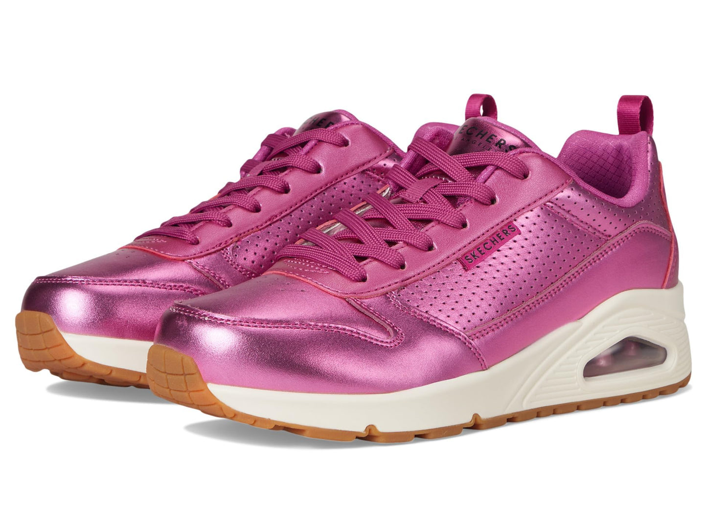 Skechers Womens Uno - Metallixs, Magenta, 7.5 Medium
