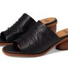 Sofft Chrissie - Heels for Women - Supple Ruched Leather Upper - Round Open Toe - Rounded Stacked Heel Black 10 M (B)