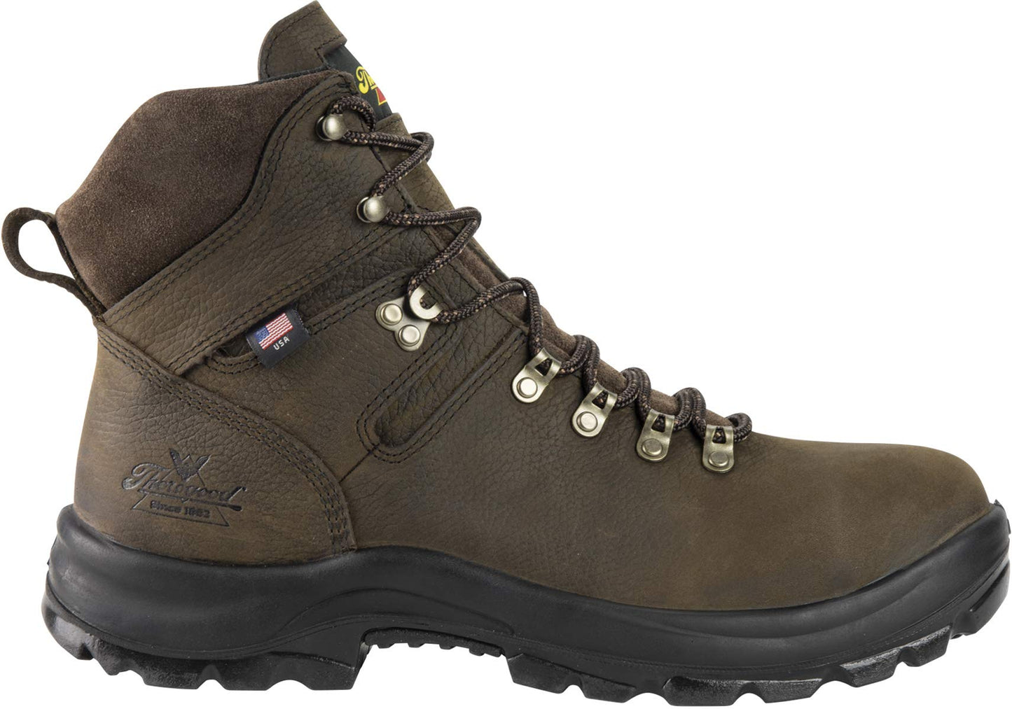 Thorogood American Union 6” Waterproof Steel Toe Work Boots for Men - Premium Leather with Slip-Resistant Outsole and Removable Comfort Footbed; EH Rated, Crazyhorse - 9 3E US