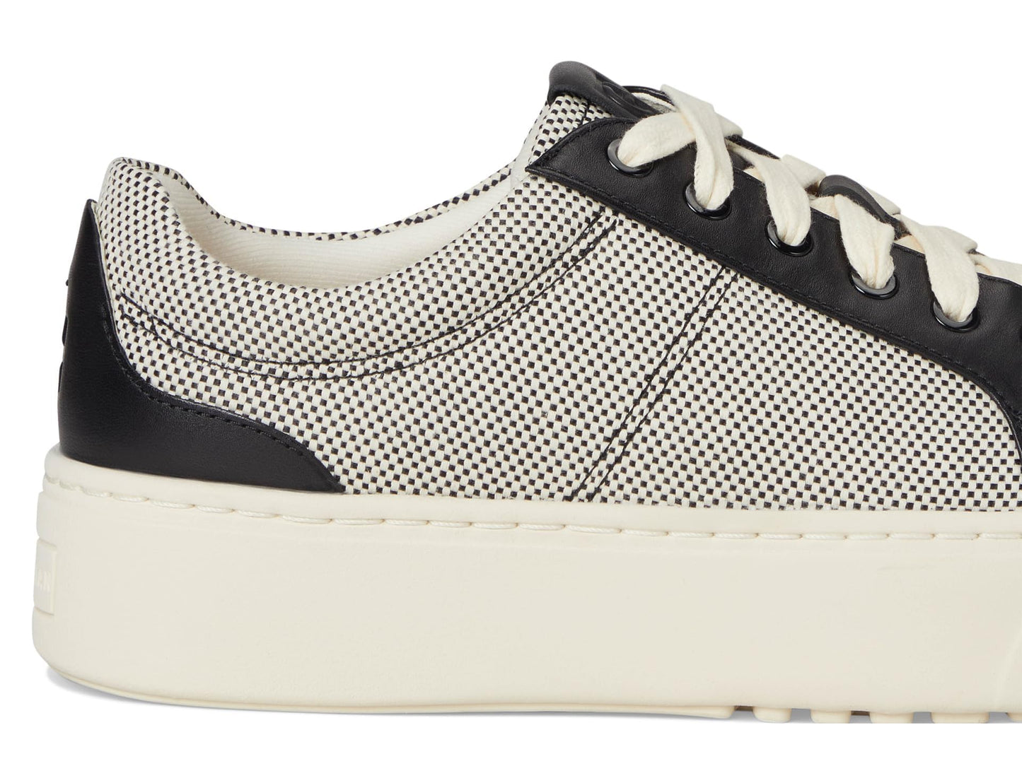 Cole Haan Womens Grandpro Max Platform Sneaker Ivory Canvas/Black Leather 9.5 Medium
