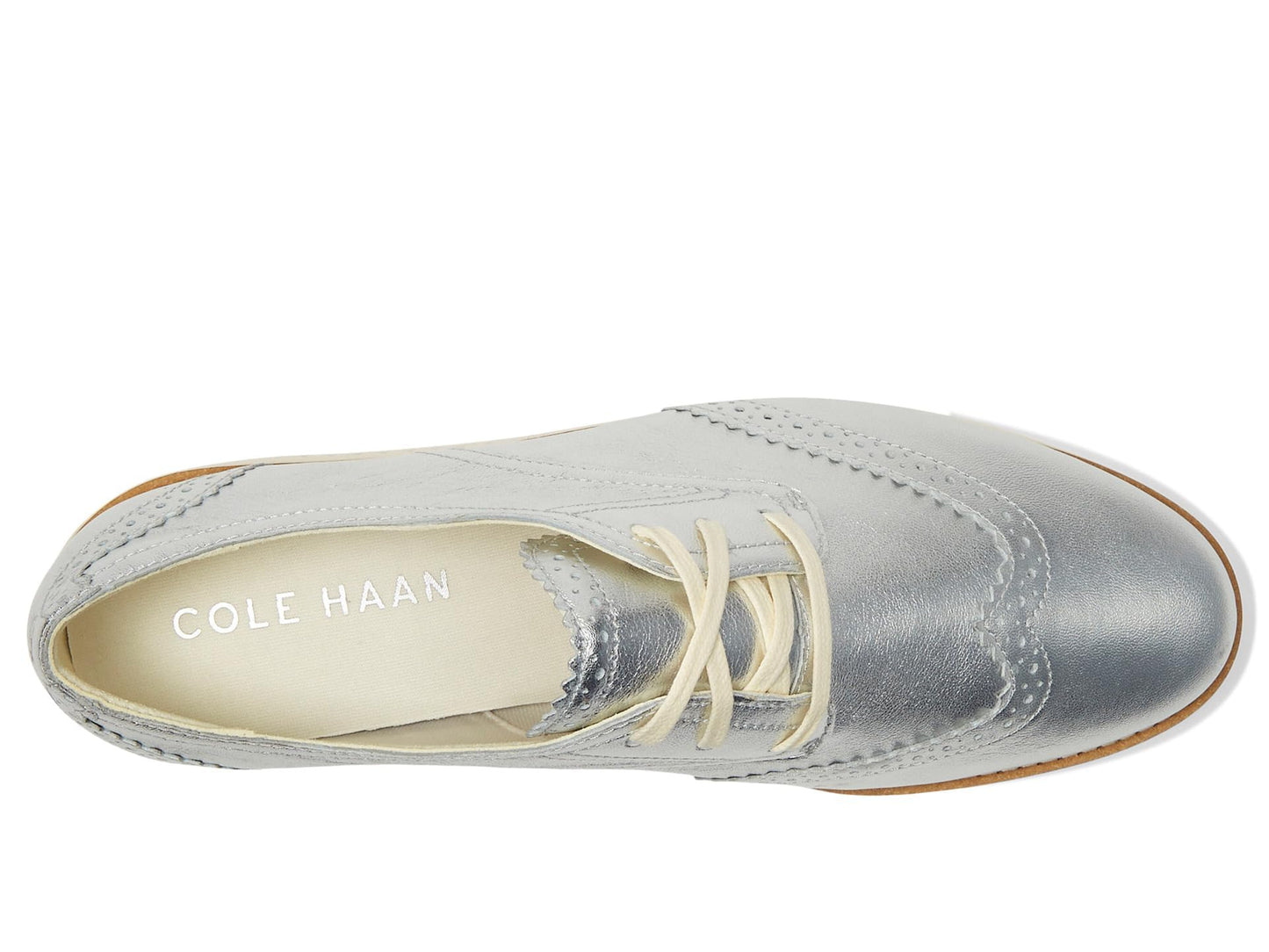 Cole Haan Womens Grand City Platform Oxford, Silver Talca/Ivory, 9 Medium