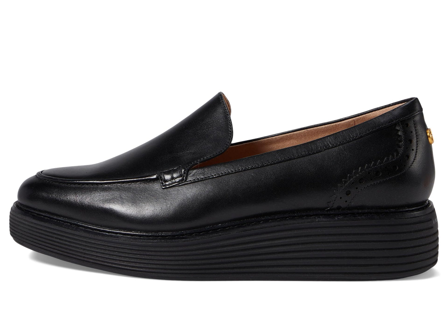Cole Haan Women's Original Grand Platform Venetian Loafer, Black/Black, 5-C US