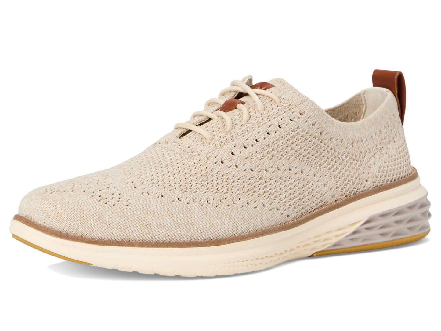 Cole Haan Men's Grand Hurrion Stitchlite Wingtip Oxfords, Birch/Light Sesame/Ivory, 11-M US