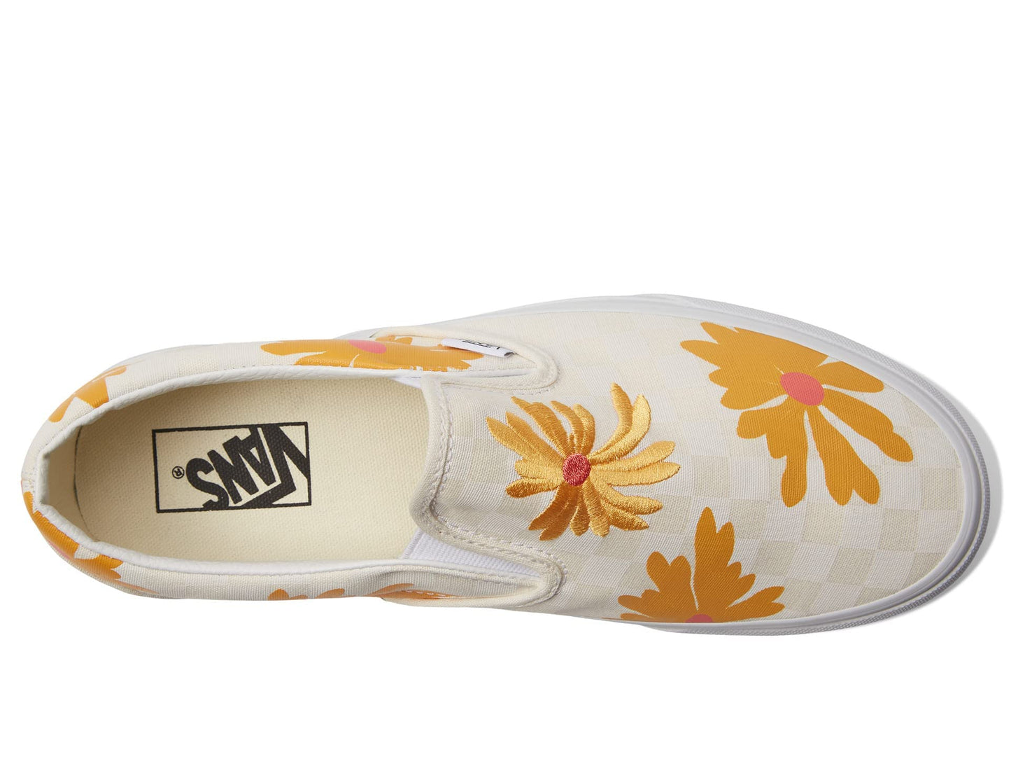 Vans Classic Slip-On™ Checkerboard Floral Blanc De Blanc Men's 5, Women's 6.5 Medium