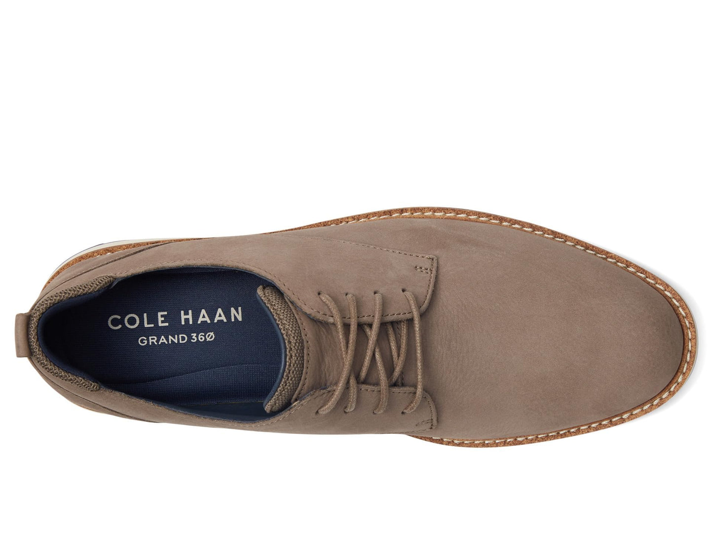 Cole Haan Men's Osborn Grand 360 Plain Toe Oxford Morel Nubuck Oat/Navy Blazer 8.5 Medium
