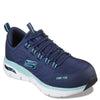 Skechers Work Arch Fit SR Composite Toe - Sneakers for Women - Padded Tongue - Rubber Traction Outsole Navy/Aqua 5.5 B - Medium