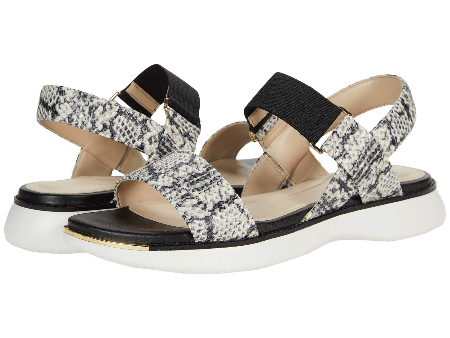 Cole Haan Grand Ambition Carmel Sandal Natural Corolla Print Leather 7 B (M)