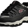 Skechers Men's Afterburn M. Fit Fashion Sneakers – Leather Upper, Memory Foam Insole, Rubber Outsole, Charcoal/Black, 14 X-Wide
