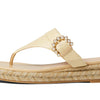 Stuart Weitzman Pearl Buckle Espadrille Sandal Wheat 6 M