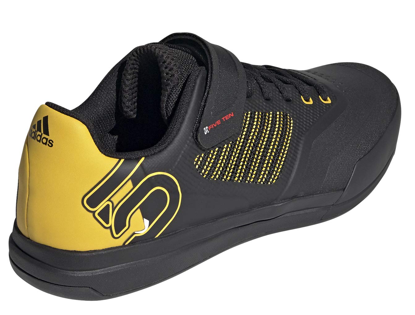 Five Ten Men's Hellcat Pro Mountain Bike Shoe, Core Black/Hazy Yellow/Red - 10