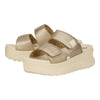 HEYDUDE Delray Slide Classic - Sandals for Women - Textile and Synthetic Upper - Cotton Lining - EVA Outsole Champagne 12 M