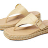 Stuart Weitzman Pearl Buckle Espadrille Sandal Wheat 6 M
