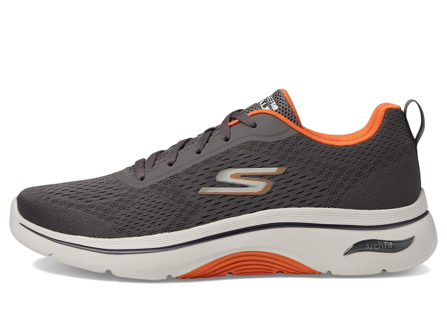Skechers Men's Go Walk Arch Fit 2.0 Sneaker, Charcoal/Orange, 10