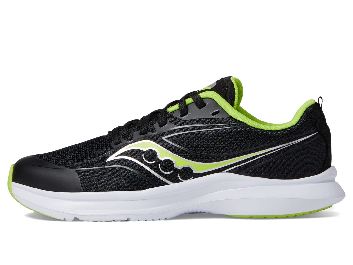 Saucony Unisex-Child Kinvara 13, Black/Lime, 6 Big Kid