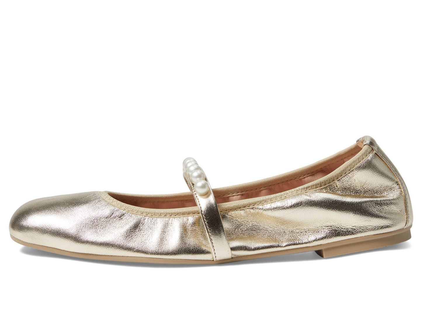 Stuart Weitzman Goldie Ballet Flat Light Gold 10 B