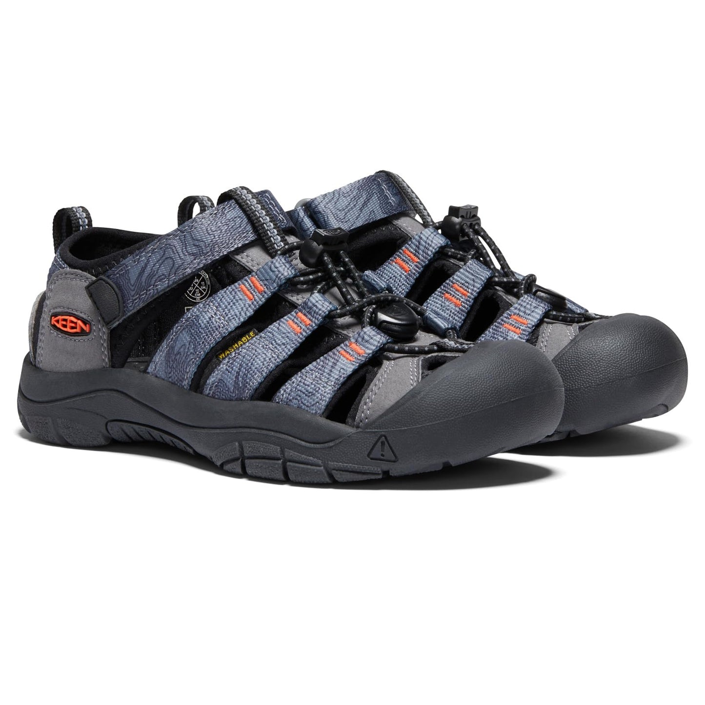 KEEN Unisex-Child Newport H2 Closed Toe Water Sandals,Steel Grey/Black,6 Big Kid