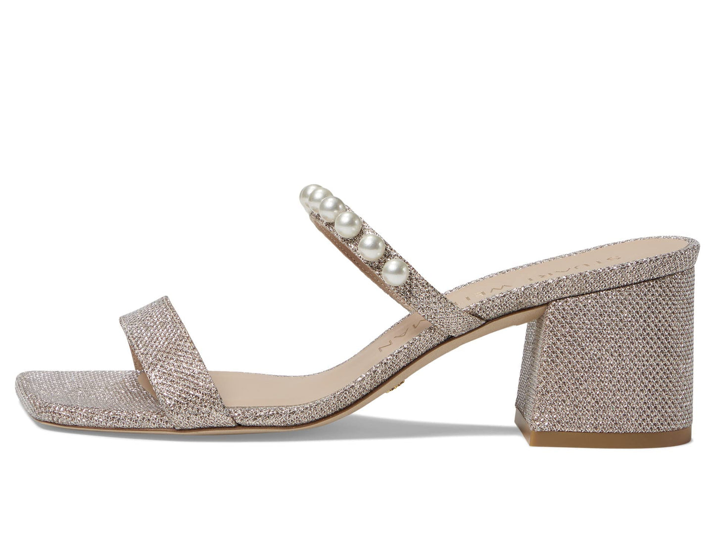 Stuart Weitzman Goldie 60 Block Slide Poudre 9.5 B