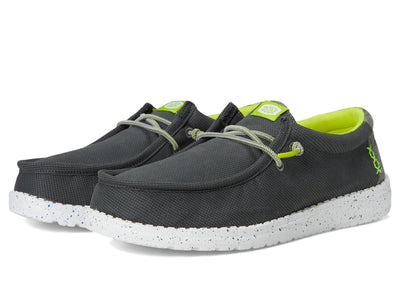HEYDUDE Boys Wally Sport Grid (Little Kid/Big Kid) Smoke Grey 5 Medium