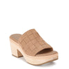 Frye Hazel Woven Slide Women's Platform Sandal - Luxurious Suede & Soft Scrunched Leather, Camel - Silky Suede Leather - 11 M