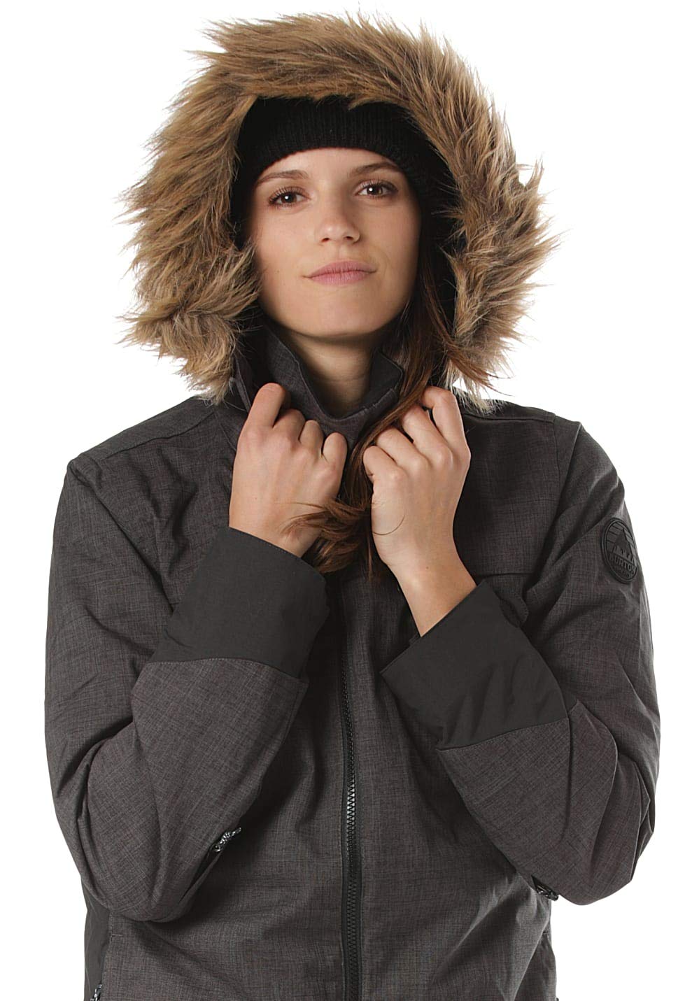 Burton Women's Lelah Snowboarding Jacket (True Black Heather/True Black, Large)