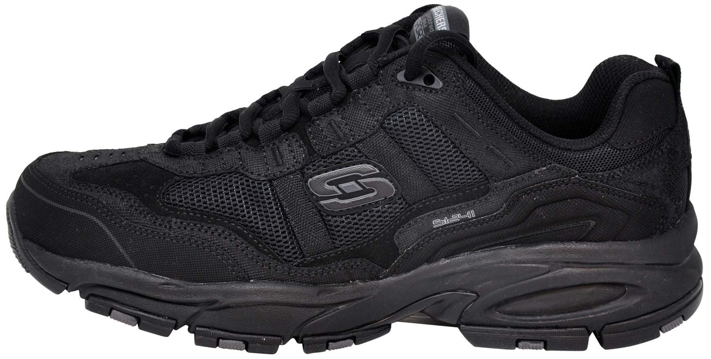 Skechers Men's Vigor 2.0 Trait Memory Foam Sneaker, Black/Black, 8.5 W US