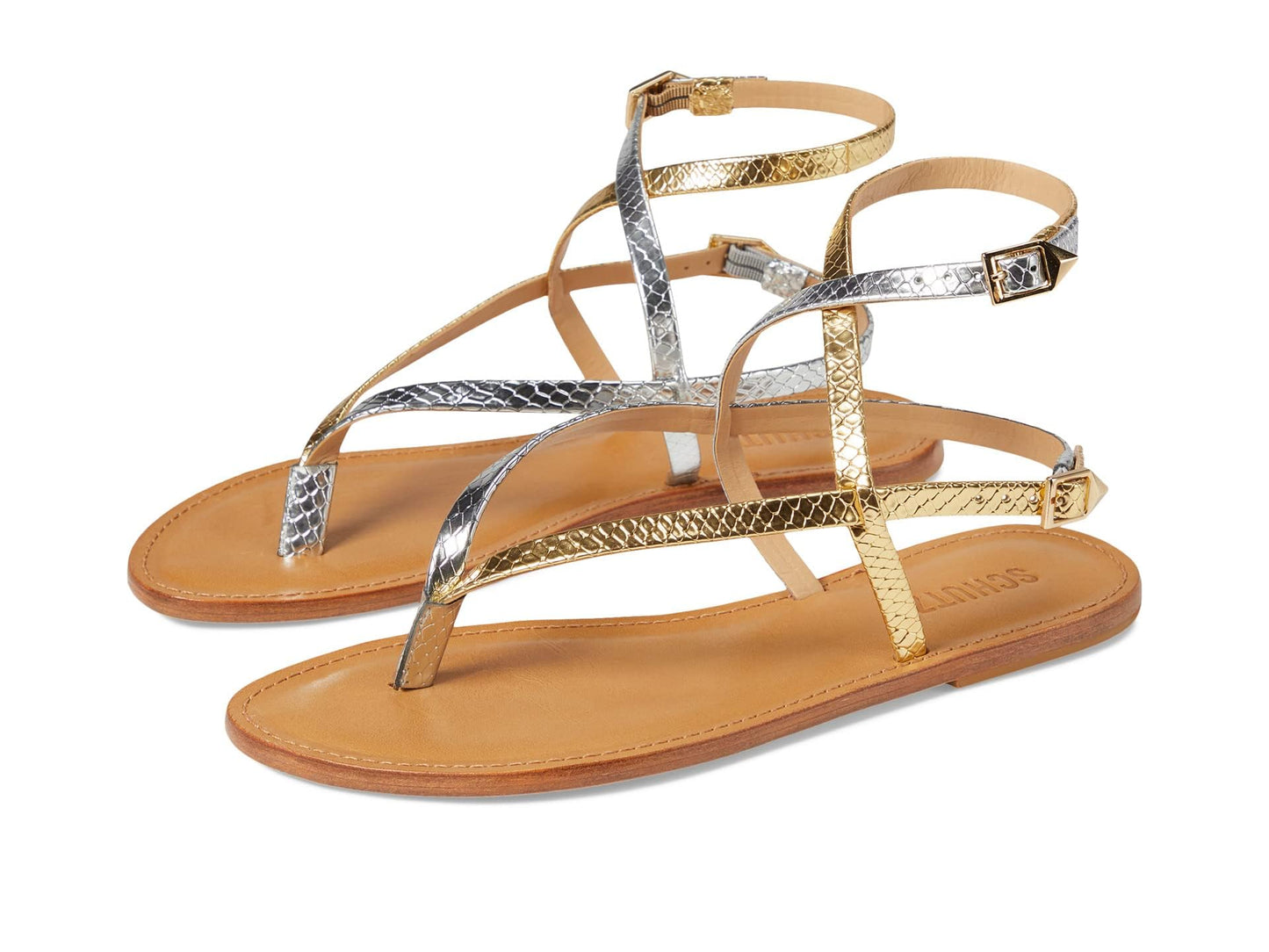 Schutz Women's Elsie Sandal, Ouro Claro Orch/Prata, 10