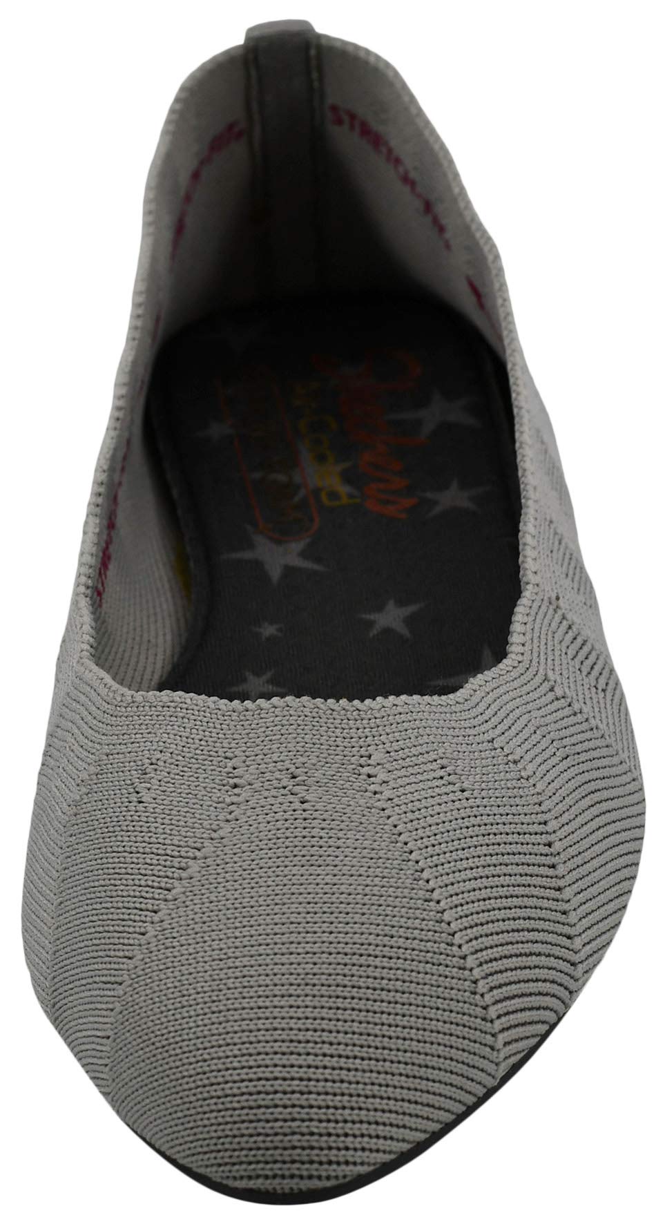 Skechers Women's Cleo Bewitch Ballet Flat, Light Grey, 7.5 W US
