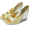 Stuart Weitzman Tia 100 Lucite Wedge Ice 9.5 B