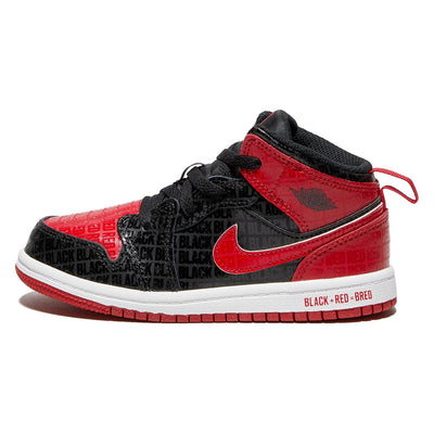 Jordan Baby Boy's 1 Mid SS (Infant/Toddler) Black/Gym Red/White 10 Toddler M