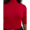 Lauren Ralph Lauren, Womens, Plus-Size Stretch Jersey Turtleneck, Festive Red, 1X-Plus